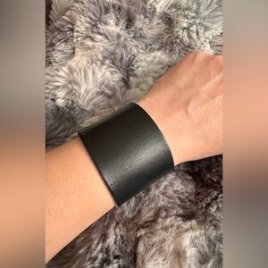 Black Leather Snap Bracelet